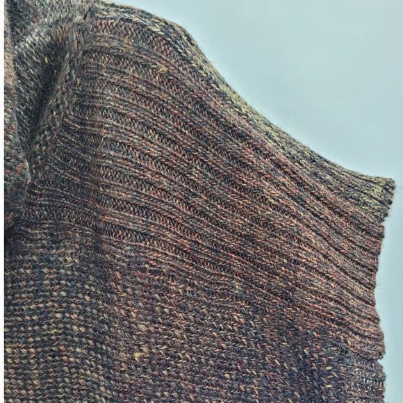 Chico's Brown Chuck Knit Cowl Neck Unstructured Cozy Bohemian Sweater - Picture 7 of 12